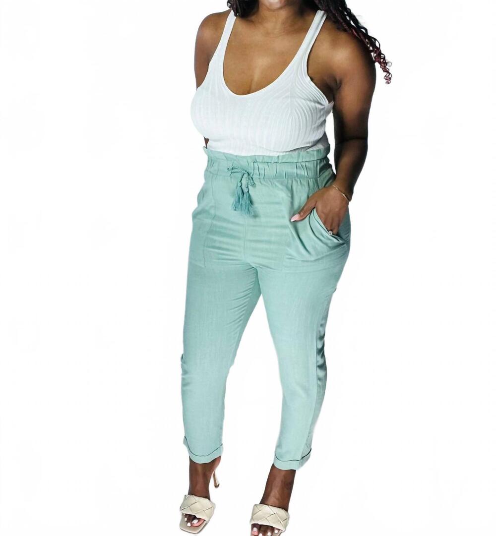 NEW ELLISON clarissa linen pants in sage